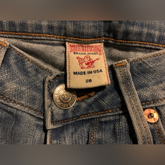 True Religion Becky Bootcut Flare jeans size 26 Medium Wash Made in USA 90s Y2K - Picture 8 of 14